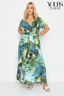 Yours Curve Blue Tiered Wrap Dress (B17597) | €47