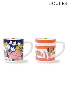 Joules Bright Side 2 Stackable Ceramic Mugs 2 Designs (B17665) | €34