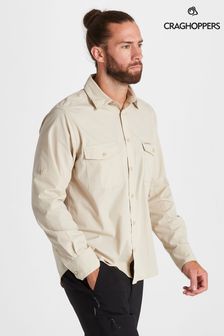Craghoppers Kiwi Long Sleeved Brown Shirt (B17708) | AED266