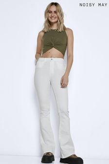 NOISY MAY White High Waist Flared Jeans (B17784) | AED166 - AED194