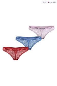 Tommy Hilfiger Red Lace Thongs 3 Pack