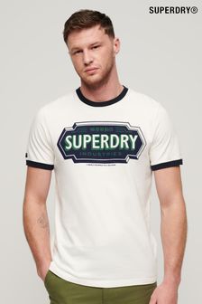 Superdry White Ringer Workwear Graphic T-Shirt (B17875) | SGD 58