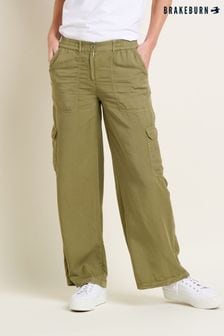 Brakeburn Green Wide Leg Side Pocket Trousers (B17877) | $103