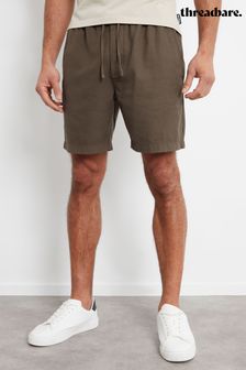 Threadbare Chocolate Cotton Lyocell Jogger Style Shorts (B17911) | €23