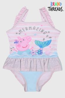 Brand Threads Pink Peppa Pig Girls Swimming Costume (B20107) | $32