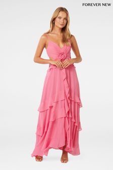 Forever New Pink Harper Ruffle Maxi Dress (B20259) | €157