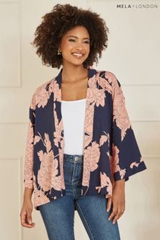 Mela Curve Blossom Print Kimono