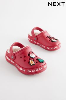 Red Christmas Lined Clog Slippers (B20631) | KRW27,800 - KRW34,200