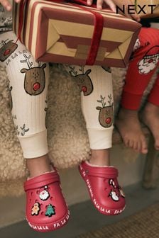 Red Christmas Lined Clog Slippers (B20631) | $22 - $27