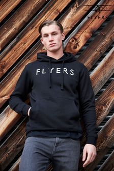 Schwarz - Flyers Herren Kapuzensweatshirt in Classic Fit mit Logoschriftzug (B20720) | 78 €