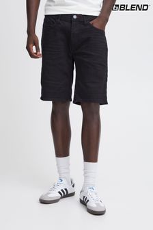 Črna - Blend raztegljive denim kratke hlače (B20877) | €34