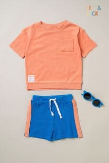 Lily & Jack Orange Top Shorts And Sunglasses Outfit Set 3 Piece