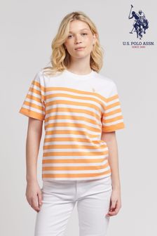 Помаранчевий - U.s. Polo Assn. Womens Regular Fit Stripe T-shirt (B20912) | 1 717 ₴