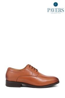 Zapatos elegantes de piel con cordón en marrón de Pavers (B20928) | 85 €