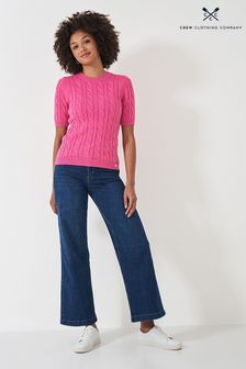 粉色 - Crew Clothing Short Sleeve Cable Knit Jumper (B21037) | NT$2,290