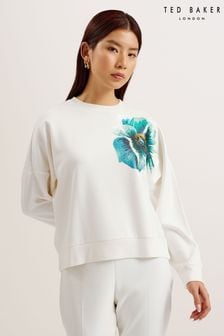 Ted Baker White Sequin Graphic Bayleyy Sweatshirt (B21128) | €113