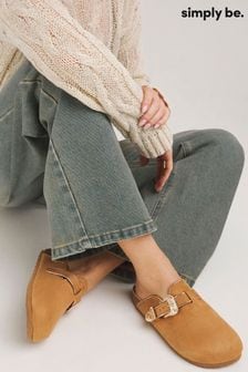 Simply Be Footbed Closed Toe Mule Shoes In Extra Wide Fit (B21230) | 188 ر.ق