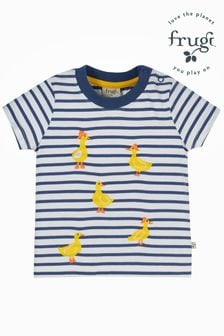 Tricou cu model rățușcă Mânecă scurtă de Paște Frugi Albastru Dungă (B21336) | 119 LEI - 131 LEI