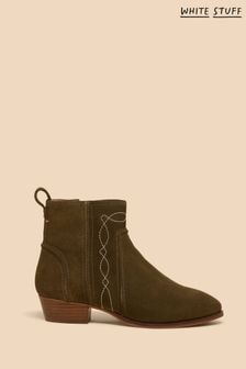 White Stuff Cedar Suede Embroidered Boots (B21351) | 504 ر.س
