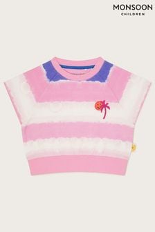 Monsoon Pink Sadie Tie Dye Short Sleeve Sweater (B21355) | ￥3,520 - ￥4,230