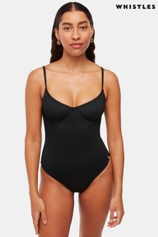 Whistles Ribbed Underwire Black Swimsuit (B21459) | 438 د.إ