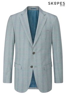Skopes Light Blue  Montalvo Check Tailored Fit Jacket (B21488) | 589 QAR