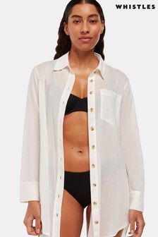Whistles Longline Beach White Shirt (B21562) | $163