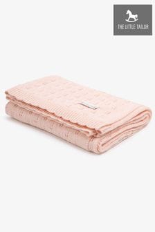 The Little Tailor Pink Cotton Pointelle Knitted Blanket (B21643) | 173 QAR