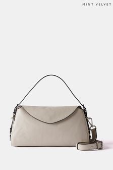 Mint Velvet Cream Leather Shoulder Bag (B21685) | kr2 550