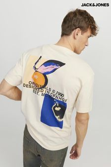 JACK & JONES White Graphic Back Printed T-Shirt (B21702) | €28