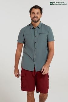 Mountain Warehouse Blue Coconut Slub Texture 100% Cotton Mens Shirt (B21775) | €36