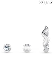 Orelia London Sterling Silver Wave Huggie Earrings 6 Pack (B21921) | HK$308