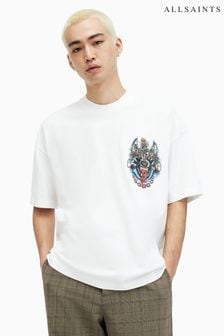 AllSaints White Howlrider Crew Neck T-Shirt (B21936) | 272 QAR
