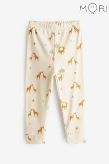 MORI Cream Organic Cotton & Bamboo Giraffe Print Leggings