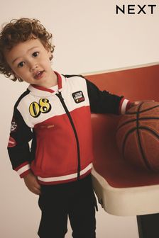 Red/Black Colourblock Zip Through Bomber Jacket (3mths-7yrs) (B22007) | $32 - $36