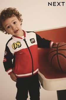 Red/Black Colourblock Zip Through Bomber Jacket (3mths-7yrs) (B22007) | $33 - $36