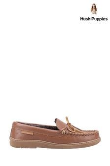 Hush Puppies Ace Leather Brown Slippers (B22318) | 298 LEI