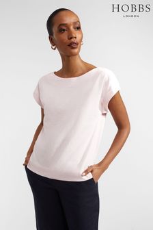 Hobbs Pink Alycia Slub T-Shirt (B22430) | 193 QAR
