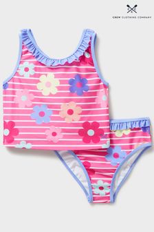 Crew Clothing Floral Stripe Print Frill Tankini (B22676) | kr370 - kr400