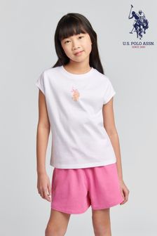 U.S. Polo Assn. Girls Ombre Bermuda Shorts & T-Shirt Set