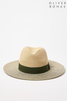 Oliver Bonas Green Twist Bow Fedora Hat (B22752) | AED155