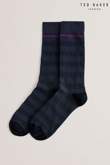 Ted Baker Sokktwo Blue Textured Stripe Socks (B22773) | €14