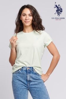 Grün - U.S. Polo Assn. Damen T-Shirt mit Rundhalsausschnitt und Reiterlogo (B22803) | 39 €