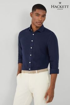 Hackett London Men Blue Long Sleeve Shirt (B22903) | $214