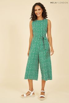 Zelená - Overal Mela bez rukávů s kalhotovou sukní a sedmikráskami (B22904) | 1 505 Kč