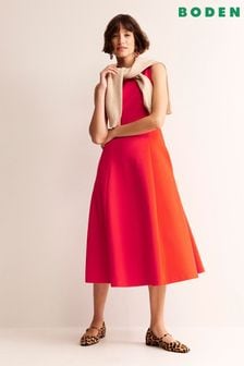 Boden Red Petite Scarlet Ottoman Ponte Dress (B22967) | €171