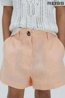 Reiss Apricot Dani Senior Linen Loose Fit Shorts (B23015) | €61