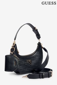 GUESS Black Woven Emelda Crossbody Shoulder Bag (B23209) | HK$1,131