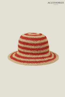 Accessorize Orange Stripe Bucket Hat (B23287) | HK$226
