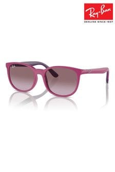 Розовые квадратные детские солнцезащитные очки Ray-ban RJ9079s (B23402) | €94